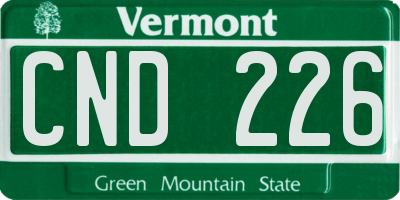 VT license plate CND226