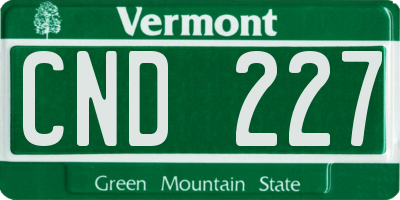 VT license plate CND227