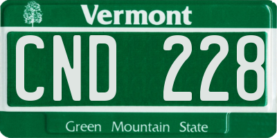 VT license plate CND228