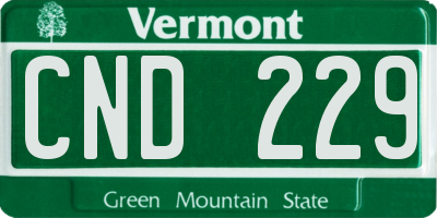 VT license plate CND229