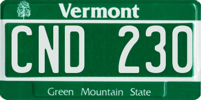 VT license plate CND230