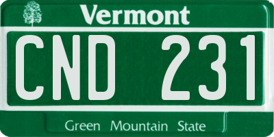 VT license plate CND231