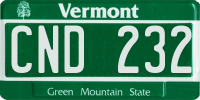 VT license plate CND232