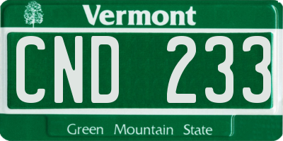 VT license plate CND233