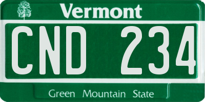 VT license plate CND234
