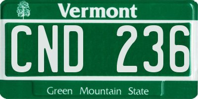 VT license plate CND236