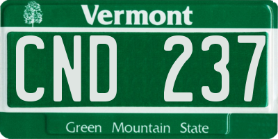 VT license plate CND237