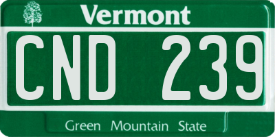 VT license plate CND239
