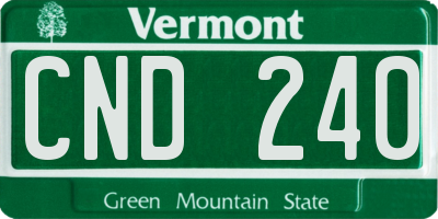 VT license plate CND240