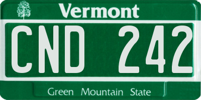 VT license plate CND242
