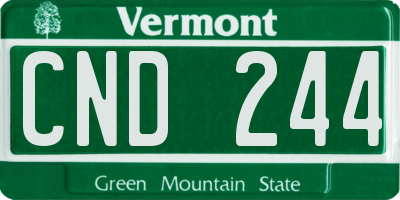VT license plate CND244