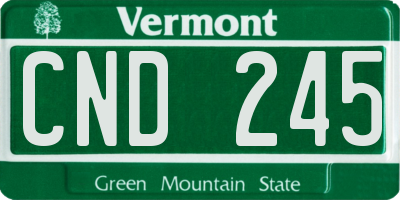 VT license plate CND245