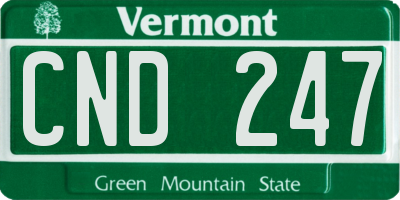 VT license plate CND247