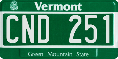 VT license plate CND251
