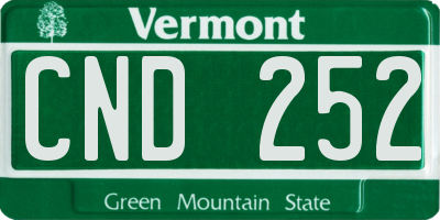 VT license plate CND252