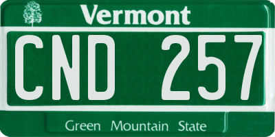 VT license plate CND257