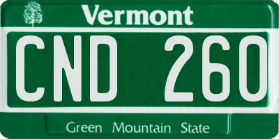 VT license plate CND260