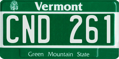 VT license plate CND261