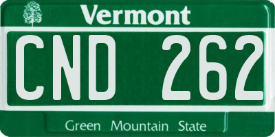 VT license plate CND262