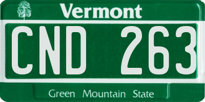 VT license plate CND263