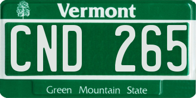 VT license plate CND265