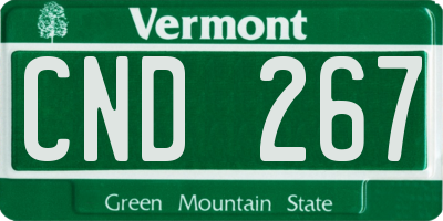VT license plate CND267