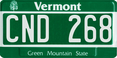 VT license plate CND268
