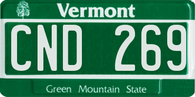 VT license plate CND269