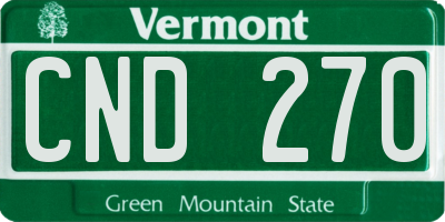 VT license plate CND270