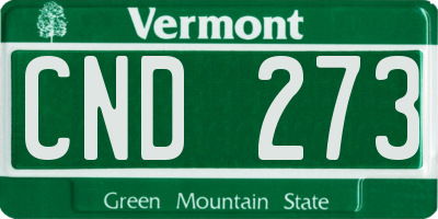 VT license plate CND273