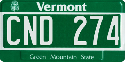 VT license plate CND274