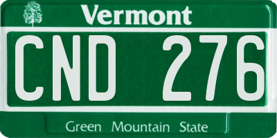 VT license plate CND276