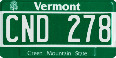VT license plate CND278
