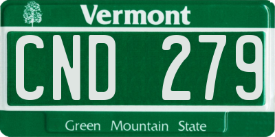 VT license plate CND279
