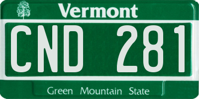 VT license plate CND281