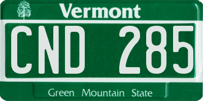 VT license plate CND285
