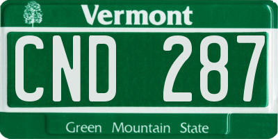 VT license plate CND287