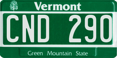 VT license plate CND290