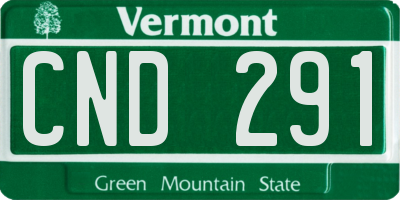 VT license plate CND291