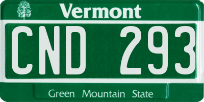 VT license plate CND293