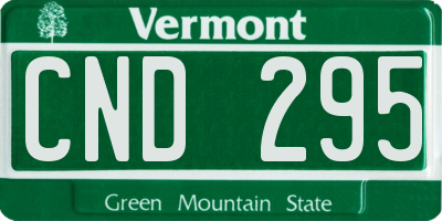 VT license plate CND295