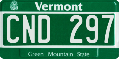 VT license plate CND297