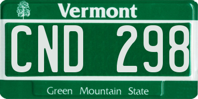 VT license plate CND298