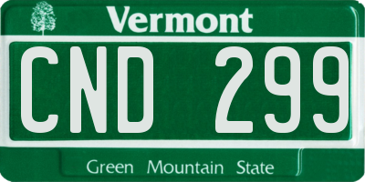 VT license plate CND299
