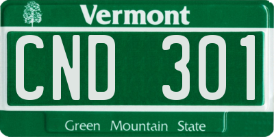 VT license plate CND301