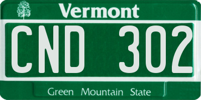 VT license plate CND302