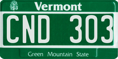 VT license plate CND303