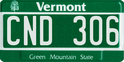 VT license plate CND306