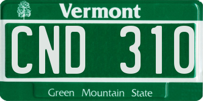 VT license plate CND310