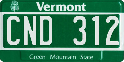 VT license plate CND312